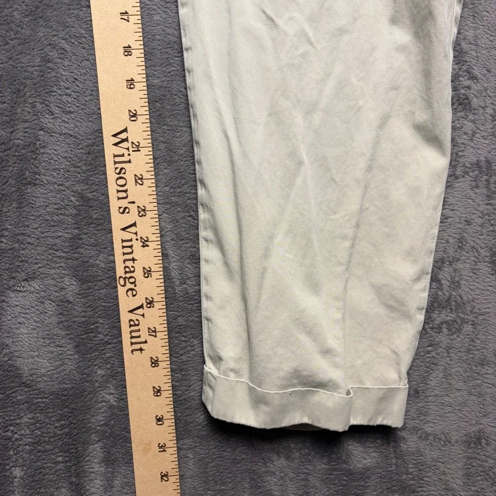 Vintage Polo Ralph‎ Lauren Pants Mens 36 Tan Khaki Pleated Cuffed Chino Trousers